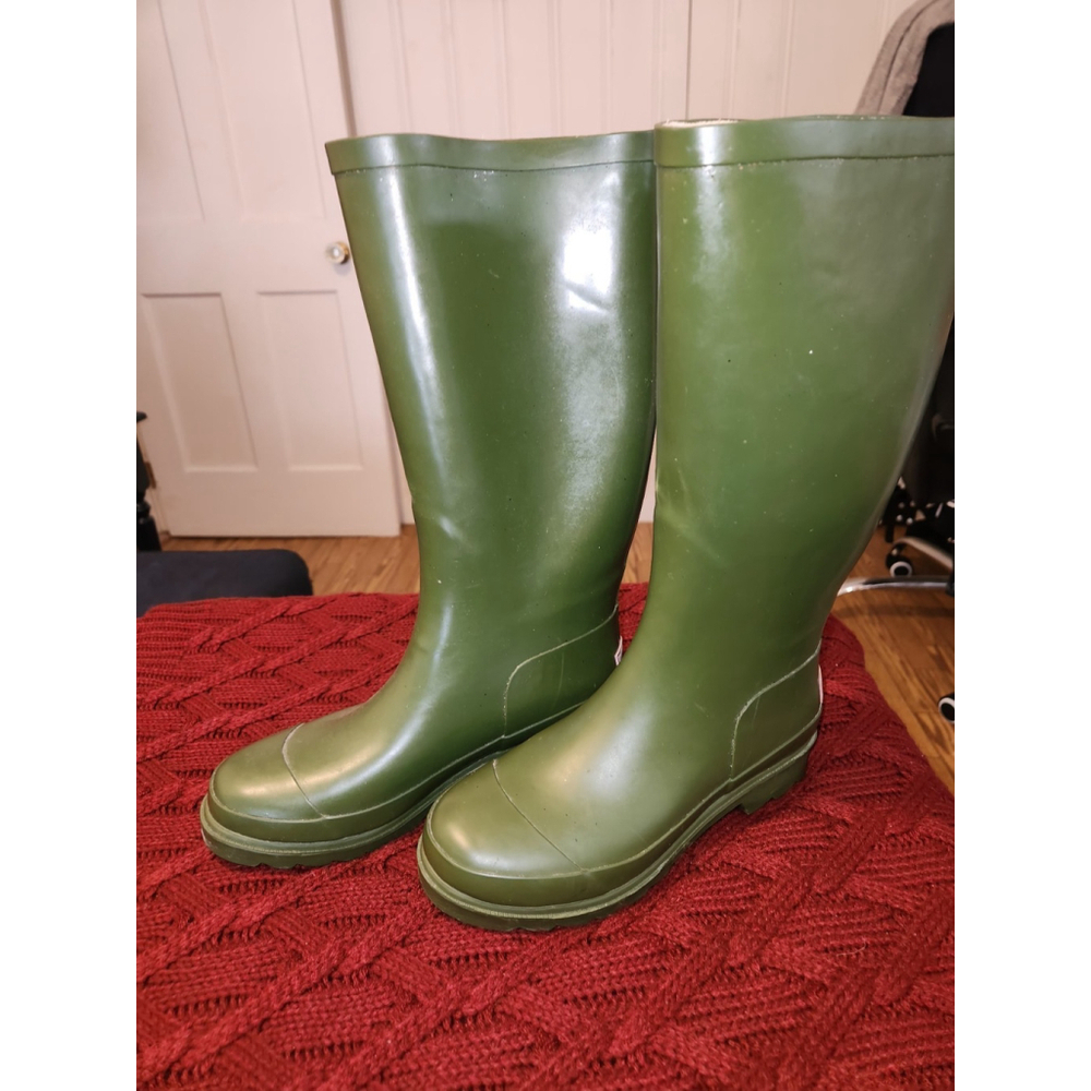 Vineyard Vines Classic Whalies Rain Boots Green Womens 6 Waterproof